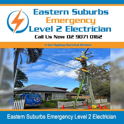 Electrician working on power lines in Eastern Suburbs