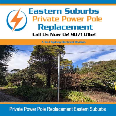 New power pole with electrical lines in Eastern Suburbs
