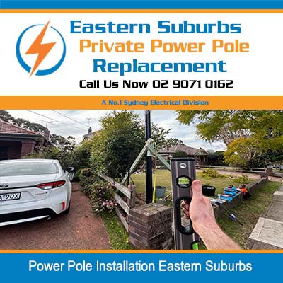 Power pole installation work in Eastern Suburbs